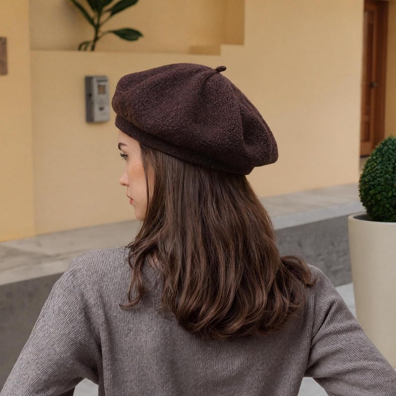 AURORAAEGIS French Beret Hats for Women - Classic Wool Beret Hats Soft Knit Winter Cloche for Daily Outfits - Image 5
